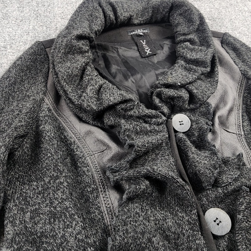 Vex Women's M Black Ruffle Asymmetrical‎ Jacket Whimsigoth Dark Fairy Witchy Y2K - Picture 10 of 16